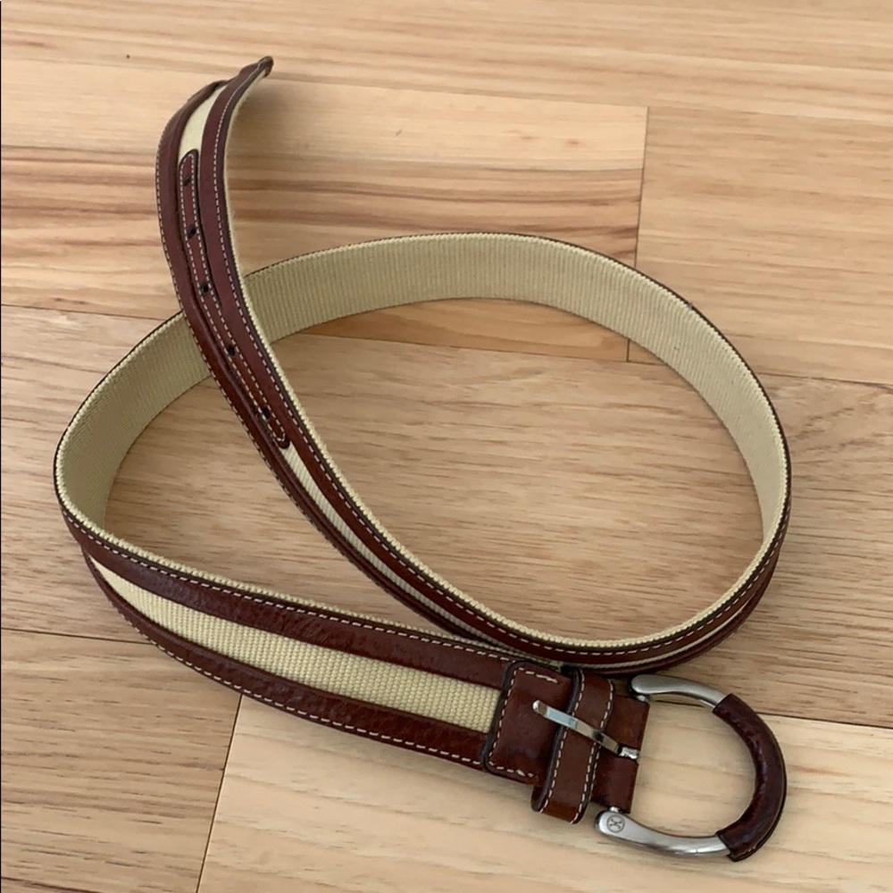 Cole Hann leather and canvas belt
